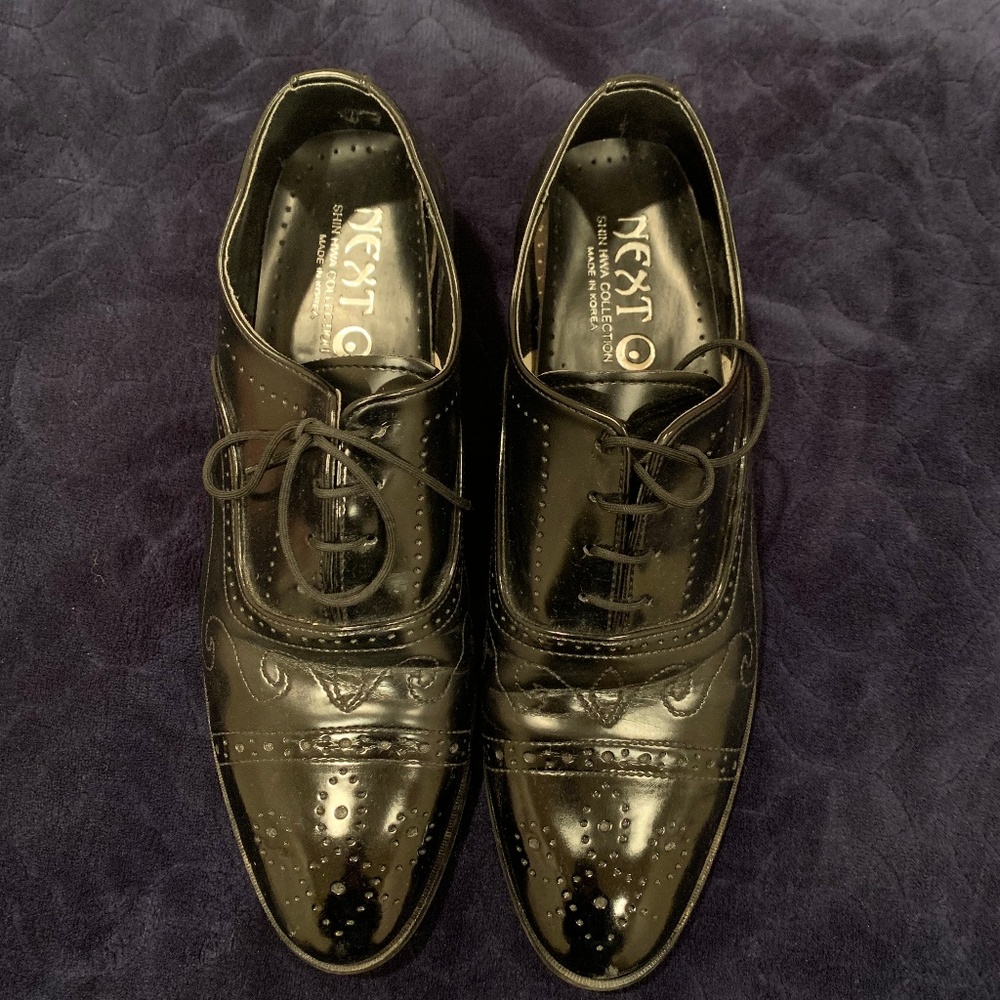 Black Leather Oxford Shoes